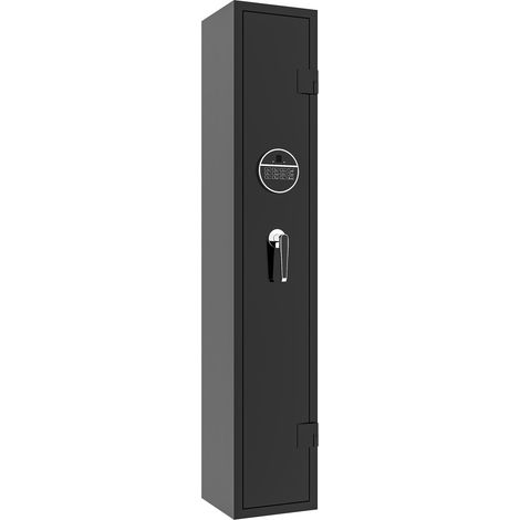 AS EASY Armoire à fusils pour 3 armes longues, coffre-fort pour fusils et pistolets, coffre pour fusils de chasse, accès rapide. Adapté pour le rangement sécurisé d'armes longues et de munitions. H138