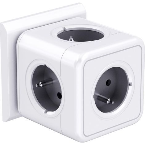 Cube Power Strip with 5 Outlets, 3680W, Compact Design, Wall Plug, For Home, Office (1/5)