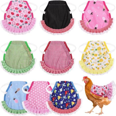 Ensemble de 9 selles pour poules - Protection dorsale avec sangles élastiques - Tablier pour poules - Manteau en coton doux pour poules, protection des plumes et cicatrisation des plaies - Protection (1/5)