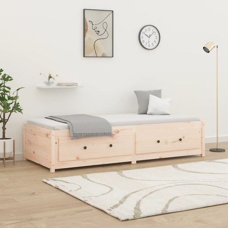 Day Bed without Mattress 75x190 cm Small Single Small Single Solid Wood Pine vidaXL