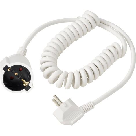 Sygonix SY-7279268 Alimentazione Prolunga 16 A Bianco 2.50 m H05VV-F 3G 1,5 mm² Cavo a spirale (1/3)