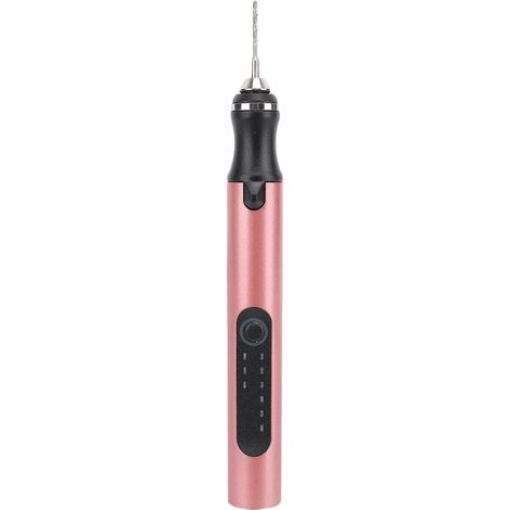 Mini Stylo Graveur Outil Rotatif sans Fil Rechargeable avec Assortiment D'accessoires pour une Gravure Précise, Conception Portable pour Salons de Manucure en Alliage D'aluminium (Or Rose) (1/5)