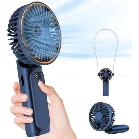 Ventilatore portatile - Pieghevole - 6 velocità - Flusso d'aria potente - Portata di 5 m - Ampio angolo del fascio di 80° (1/3)