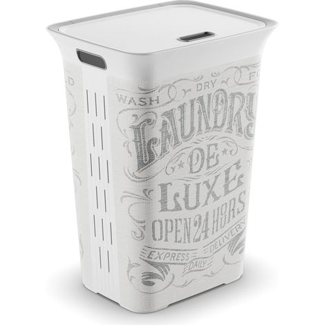 Curver Kis Chic Portabiancheria - Portabiancheria Decorato da 60 Lt - 44X35X61H Laundry Bag (1/5)