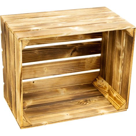 geflammte Holzkiste-n WR Weinkiste-n Obstkisten Dekoration Couchtisch Apfelkisten Holzkiste 3er set (1/5)