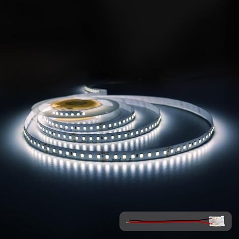 LED Strip Light 24V 5m Cold White 6000K 128LEDs/m 12W/m 7200lm SMD 2835 Dimmable Self-Adhesive LED Strip Light Decoration Lighting (1/5)