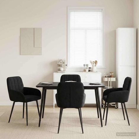 vidaXL Sillas de comedor 4 uds. Terciopelo Negro 56.5 x 50 x 85 cm (1/5)