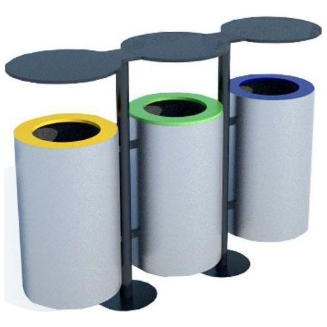 Poubelle extérieur pour tri sélectif ATON III 3x30l