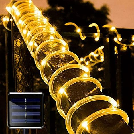 Guirlande Lumineuse Solaire - Tube à LED Flexible - Étanche IP65 - Pour Jardin Extérieur Arbre de Noël Clôture Terrasse - 100 LED - 12 M (1/5)