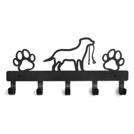 BUNTHAUS Lntyq Porte Clef Mural, Porte Clé Mural, Boite a Clefs Murale Decorative, Porte-clés Mural Avec 5 Crochets en Fer Forgé Chien Porte-clés en Métal Crochet à Clés Ornement dart en Métal (Noir)