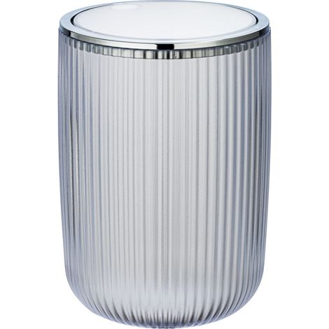 WENKO Schwingdeckeleimer Agropoli S Transparent, Kosmetikeimer mit Schwingdeckel, 2 l, Transparent, Kunststoff transparent (1/3)