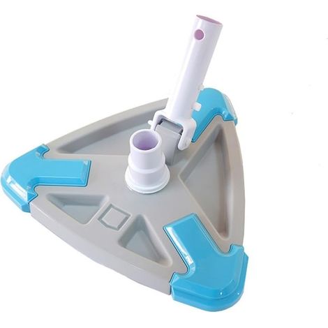 Tête d'aspirateur manuelle triangulaire pour piscine et étang à poissons - Poignée ergonomique - Outil de nettoyage des murs d'angle profond pour piscines (1/5)