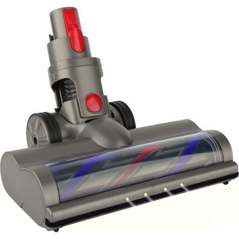 Tête de Nettoyage à Entraînement Direct Acessoire de Brosse Turbo avec Dégagement Rapide pour Dyson V7 V8 V10 V11 V15 Aspirateur, avec Rouleau Poils Durs et Lumière LED (1/4)