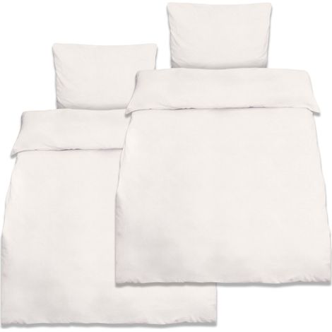 2er Set Renforcé Bettwäsche Set Julie, 155x220cm, 2tlg., Weiß