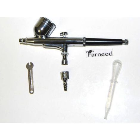 AEROGRAFO DOPPIA AZIONE TRATTO FINE 0,3 MM AEROPENNA COMPRESSORE AEROGRAFIA