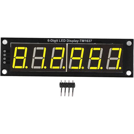 Module d'affichage numérique 0.56 pouce 6 chiffres 7 segments TM1637 tube lumineux jaune (1/5)