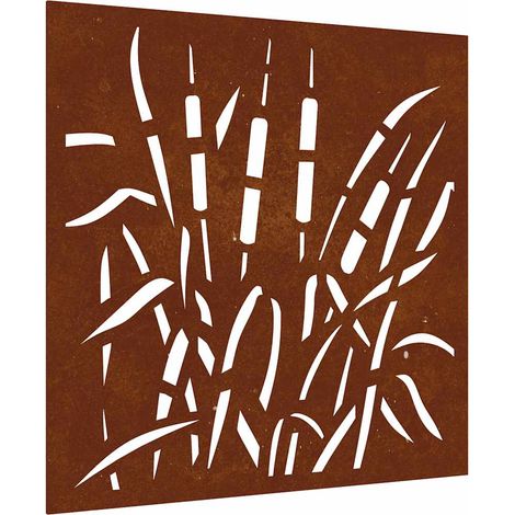 Adorno de pared de jardín acero corten diseño hierba 55x55 cm vidaXL