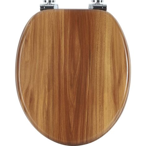 Woltu – Couvercle WC en bois MDF – Abattant softclose avec frein de chute – Charnières ajustables en acier inoxydable – Dimensions 43.8x37.8 cm