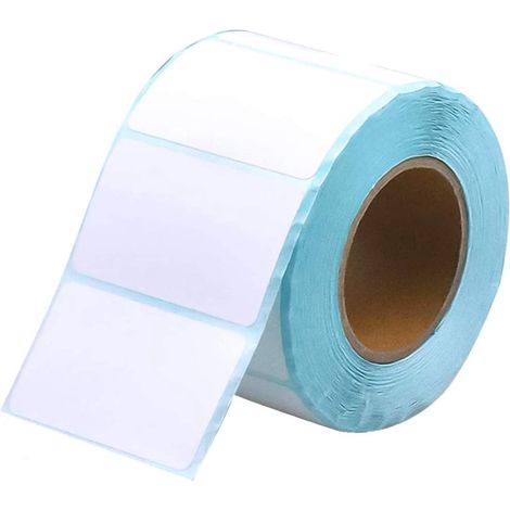 Rouleaux d'étiquettes - 1000 étiquettes par rouleau - Étiquettes d'expédition 50 x 30 mm - Étiquettes d'adresse - Étiquettes d'entrepôt - Convient pour l'expédition - Étiqueteuse - Blanche (1/4)
