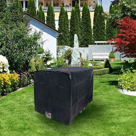 Housse de Protection pour Réservoir d'Eau 600L en Tissu Oxford 210D avec Fenêtre Supérieure et Fermeture Éclair, Couverture Noire pour Cuve à Eau (1/4)