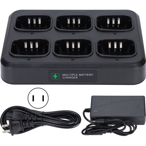 Mehrfachladestation für sechs Walkie-Talkies – Universelle 110–240-V-Ladestation mit US-Stecker