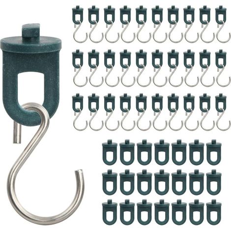 50pz Clips pour Serre et 30pz Crochet en Inox en S