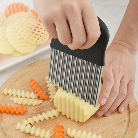 Cuchillo de plástico y acero inoxidable para verduras，picador de frutas y verduras，herramienta de cocina (1/2)