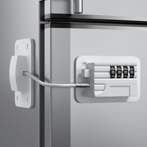 Serrure de réfrigérateur - Serrure à combinaison améliorée pour congélateur vertical, sécurité enfant pour armoires, blanc