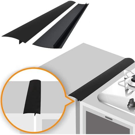 Bande de protection pour plaque de cuisson - maintient la propreté entre la plaque de cuisson et le meuble - 61,5 cm - Noir - Lot de 2 (1/5)
