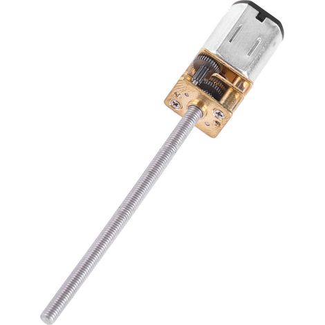 Moteur réducteur à engrenages avec arbre de sortie fileté M3x55 mm (60 tr/min) (1/5)