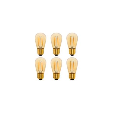 Retro-LED-Filamentlampe S14 E27, 1 W, bernsteinfarben, ersetzt eine 10-W-Glühbirne, nicht dimmbar, warmweiß (2200 K), 220 V Wechselstrom, 6er-Pack – Crezuo (1/4)