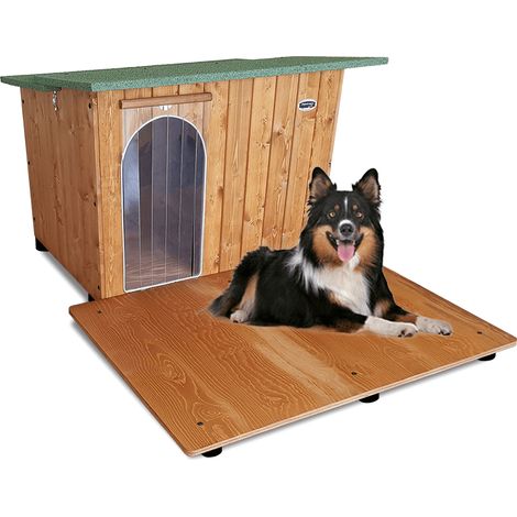 Cuccia in Legno per Cani da Esterno "Rinforzata" Tendina OMAGGIO mod. Italy con Davanzale MADE IN ITALY B - Barboncino 73x84x51 Tendina OMAGGIO (1/5)