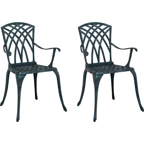 Maison Exclusive - Sedia da Giardino 2 pcs Verde 53 x 51 x 88,5cm Alluminio