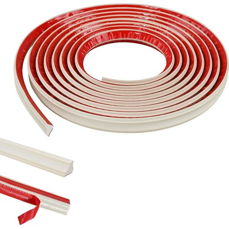 (Crème, 21 x 14 mm) Bandes de garniture de plafond flexibles autocollantes de 5 m, moulures murales en mousse pour bords de murs et de plafonds (1/5)