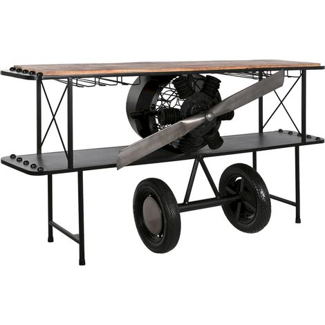 Console industrielle aéronautique en métal noir - Noir naturel (1/5)