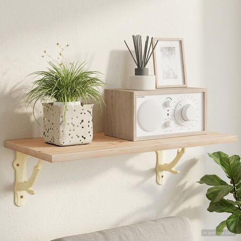 vidaXL Soportes para estanterías de pared 2 uds. Blanco antiguo (1/5)