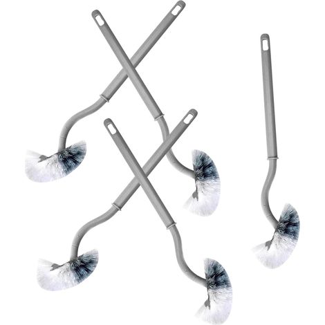 Toilet Brush with Non Slip Handle 5 Pieces in Gray High