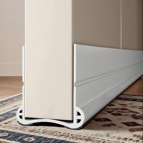 Bouchon anti-courant d'air 93 cm Blanc Joint de porte en silicone Joint de porte autocollant pour joint de porte Bande d'étanchéité réglable pour isolation contre la poussière, le bruit, le vent, l'ea