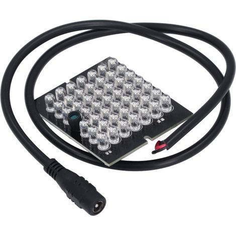 Lámpara infrarroja de 940 nm, 48 LED, iluminación auxiliar de visión nocturna con activación automática por movimiento para cámaras de CCTV, 12 V CC.
