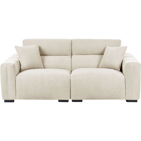 Sofa 3 Seater FAUSKAN Fabric Light Beige (1/5)