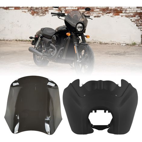 Motorradscheinwerferabdeckung, Windschutzscheibe, Verkleidungssatz, matt schwarz mit getönter Oberfläche (übergroß) (übergewichtig) (1/5)