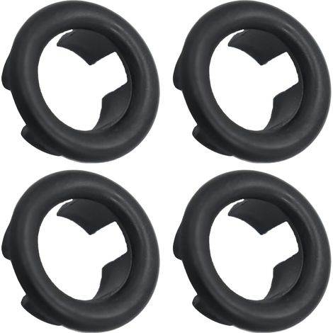 Lot de 4 anneaux de trop-plein ronds pour évier - Bouchon de trop-plein pour la maison, l'évier, la salle de bain, la cuisine (noir) (1/5)