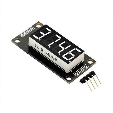 0,36-Zoll-4-stellige Digitalanzeigeröhre (Dezimal, 7 Segmente) mit TM1637-Treiberplatine für weiße LEDs (1/5)