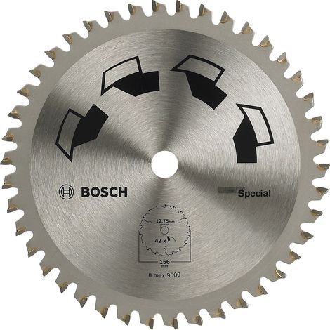 Bosch 1x Lama per Sega Circolare Special (per Legno, Metalli non Ferrosi, Plastica, Ø 156 x 2.2/1.6 x 12.75 mm, 42 Denti, FT, Accessori Seghe Circolari) (1/3)