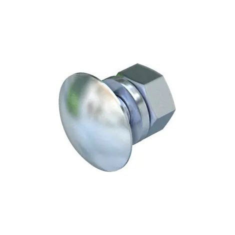 OBO Bettermann Vis à tête ronde et carrée pour TPS + rondelle + écrou M10x25 Acier galvanisé à chaud, 6407536 (1/2)