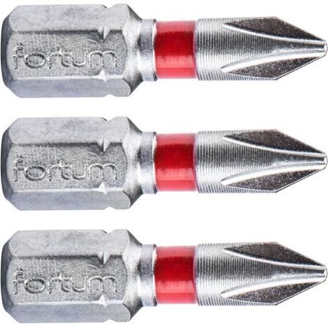 FORTUM Kreuzschlitz-Bit, 3er-Set, PH 1 x 25 mm, S2 4741201