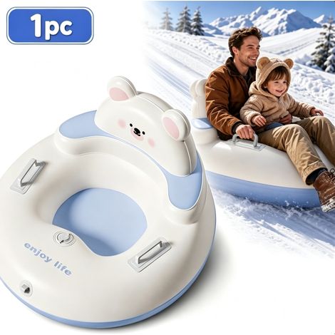 Toboggan Gonflable pour Neige – Jouet de Traîneau d'Hiver en PVC Résistant, avec Poignées, 87.1 cm pour Collines enneigées (1/5)