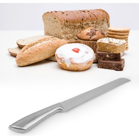 Couteau de cuisine en acier inoxydable (1 pièce), outil à main pour pâtisserie et pain. (1/5)