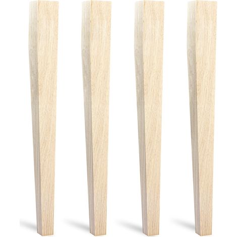 Lot de 4 pieds de table de salle à manger en bois brut de 73 cm, pieds de rechange pour banc, table basse, table à manger, chaise, bureau, îlot de cuisine (1/5)