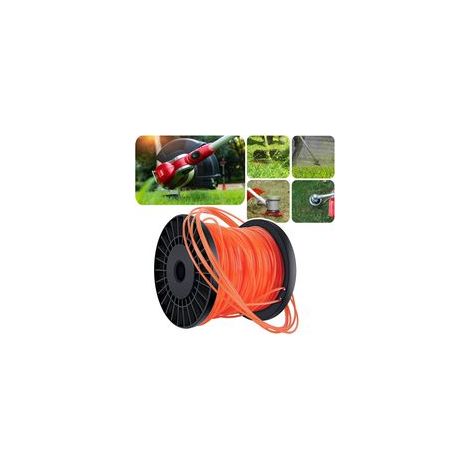 Bobine de tondeuse Fil de coupe 5 tranchants en nylon 2.4 mm x 100 mètres rouge (1/4)